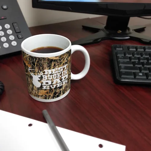Miniatura 6 de ThisWear Hunting Camo Best Buckin' Dad Ever Gift Taza de café de cerámica de 11 oz con asa