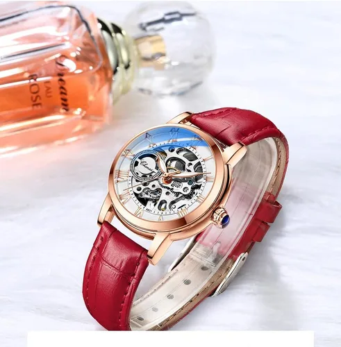 Miniatura 2 de Reginald Reloj mecánico para mujer, en forma de corazón, movimiento mecánico de oro, reloj mecánico automático para mujer, Negro -, Moda casual