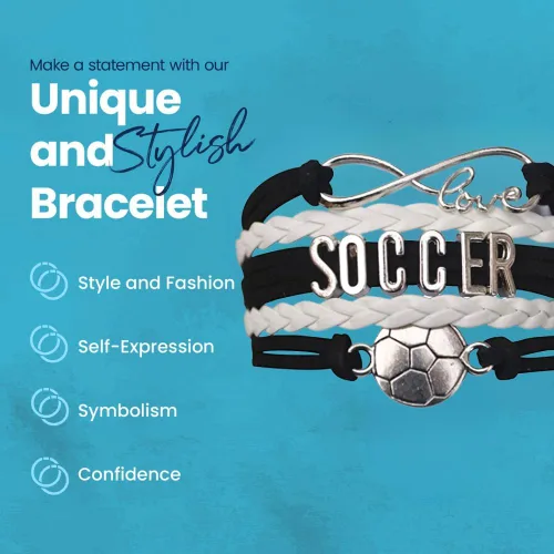 Miniatura 10 de Sportybella - Pulsera de fútbol ajustable, regalo para jugadores