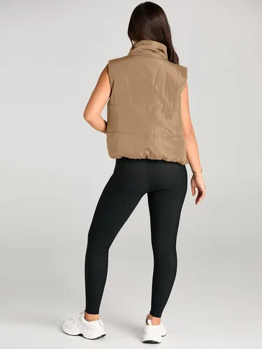 Miniatura 5 de AUTOMET Chaleco acolchado para mujer, sin mangas, para invierno, ropa de abrigo, cálida, acolchada, ligera, cuello alto, con bolsillos