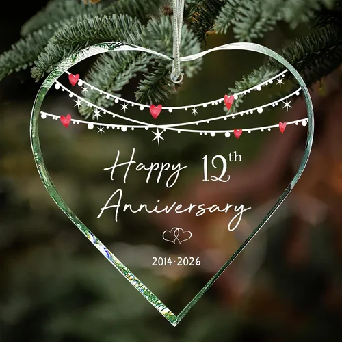 Miniatura 15 de ZUNON Adorno colgante de 10 años para él, 10ª boda, pareja, matrimonio, marido, adornos de Navidad de 3 pulgadas 2026 (10º aniversario)