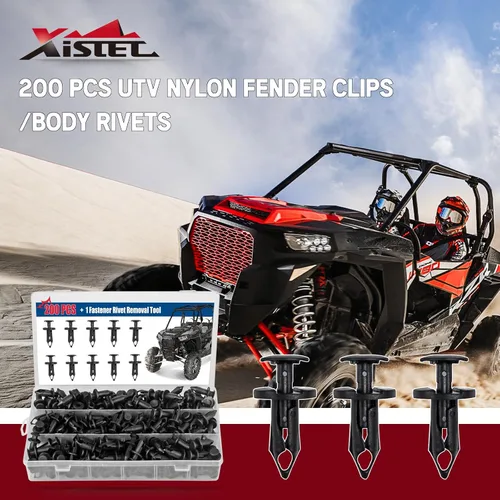 Miniatura 2 de Xislet 200 Piezas Clips para Guardabarros de Nylon UTV, Remaches de Cuerpo Compatibles con Polaris 7661855 Ranger RZR Can-Am Kawasaki Teryx Honda