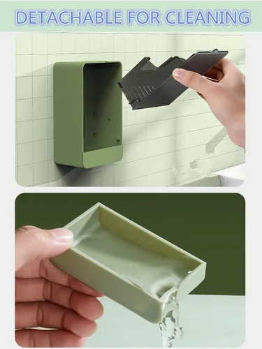 Miniatura 4 de HANCELANT Jaboneras de baño, paquete de 2 jaboneras con drenaje montado en la pared, caja de jabón para ducha, baño, fregadero de cocina, mantiene