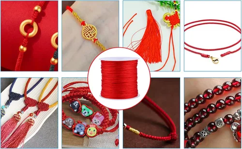 Miniatura 9 de Yosoo Health Gear Cordón de nylon rojo para hacer joyas, hilo para pulsera, hilo rojo original