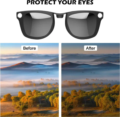 Miniatura 6 de 2 clips polarizados para Ray-Ban Meta Wayfarer y Gen 2 (RW4008/RW4012, talla L, 53-22), clip fotocromático para protección UV Meta Wayfarer Gen 2