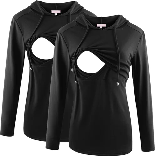 Miniatura 7 de Bhome Camisa de lactancia de manga larga con capucha para lactancia materna