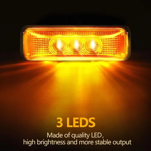 Miniatura 3 de Yahenda 20 Piezas Luces Marcadoras LED para Remolque de 3.9 Pulgadas con 3 LED Impermeables Luz Marcadora Lateral Rectangular Luces de Circulación