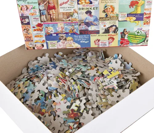 Miniatura 4 de KI Puzzles AZ-02573 - Rompecabezas de 1000 piezas para adultos, diseño retro de cereales, collage de anfitrionas felices, 27 x 20 pulgadas