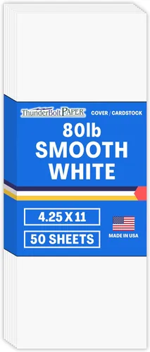 Miniatura 44 de 200 hojas de papel para tarjetas blanco brillante liso de 80#, 10,2 x 22,9 cm (4 x 9 pulgadas) Tamaño de inserción para sobre #10 - 36 kg/libra