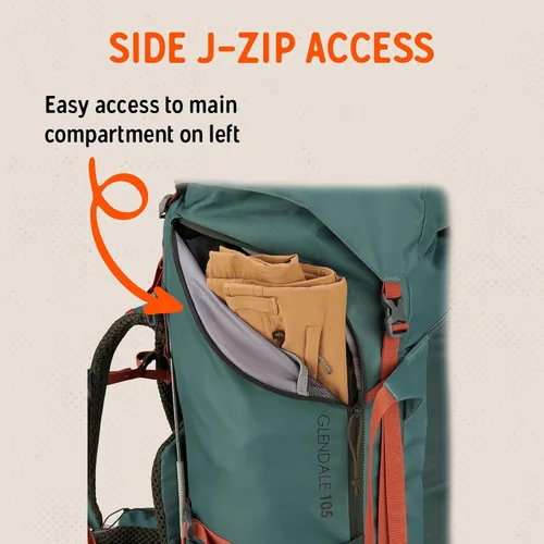 Miniatura 10 de Kelty Glendale - Mochila de marco interno de 65 L a 105 L, paquete de senderismo para varios días, suspensión ajustable, ajuste personalizado