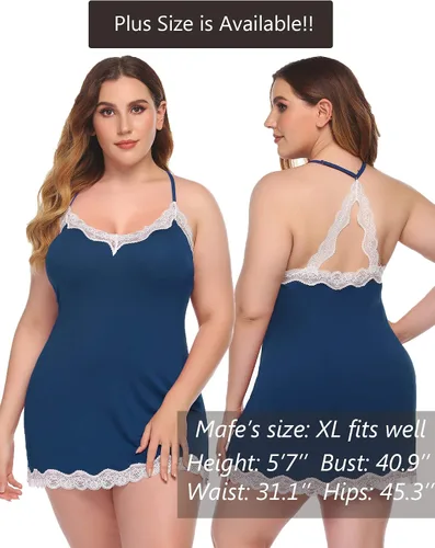 Miniatura 5 de Avidlove - Lencería sexy para mujer, ropa de dormir, camisón, babydoll, lencería de algodón