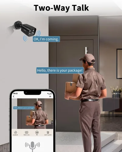 Miniatura 3 de Sistema de cámara de seguridad para exteriores con cable 4K Ultra HD y visión nocturna IR de 100 pies, cámaras POE para seguridad del hogar, kit