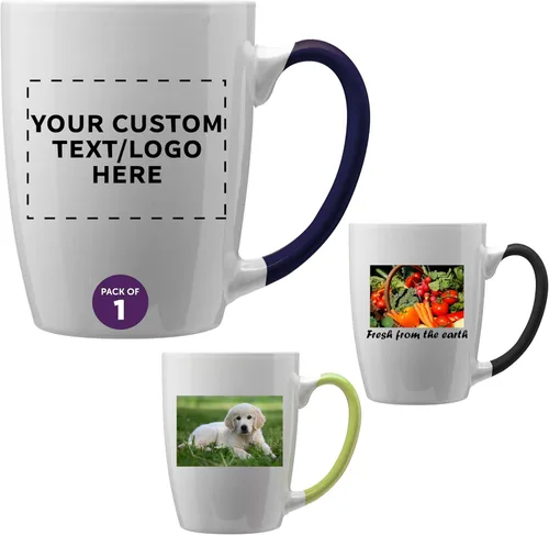 Miniatura 14 de DISCOUNT PROMOS Tazas de café personalizadas Java de dos tonos, 12 onzas, juego de 10/50/100 unidades personalizadas a granel para café, té