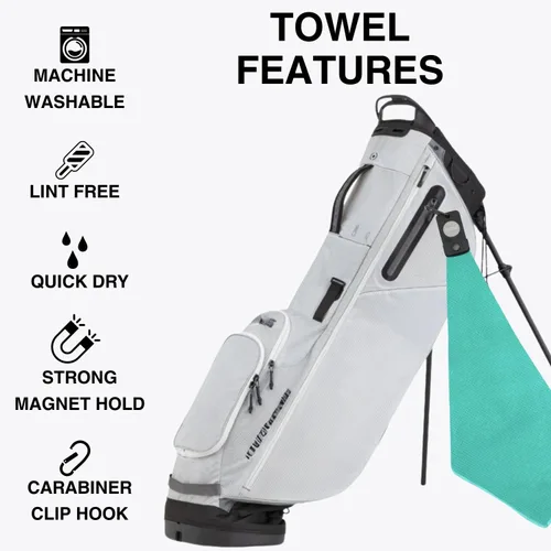 Miniatura 2 de Toallas de golf magnéticas para bolsas de golf con clip y imán ultra fuerte - Toalla de microfibra con tejido de gofre para sujeción segura