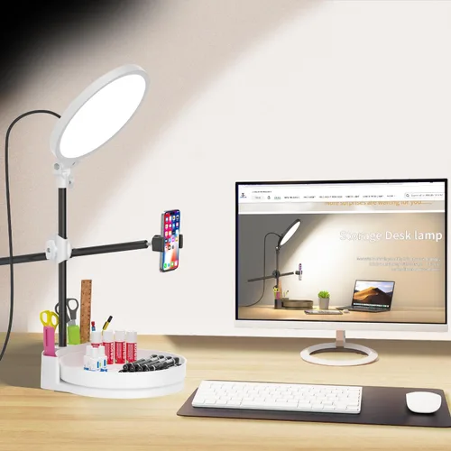 Miniatura 11 de Iluminación de zoom brillante para computadora, iluminación de escritorio ajustable para videollamadas, anillo de luz de pantalla completa regulable
