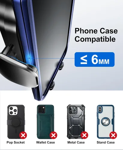 Miniatura 6 de Beeasy Cargador inalámbrico para automóvil, cargador rápido de 15 W, rotación de 360°, sujeción automática y liberación de un solo toque, soporte