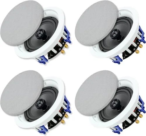 Herdio Altavoces de techo de 6.5 pulgadas, 640 vatios, montaje empotrado de 2 vías, pasivo para oficina, cocina, sala de estar (4 altavoces)
