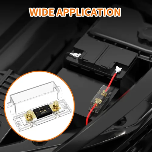 Miniatura 6 de Joinfworld Portafusibles ANL de 100 amperios con fusible ANL de 100 A, bloque de fusibles ANL calibre 0/2/4 para sistema de audio de automóvil