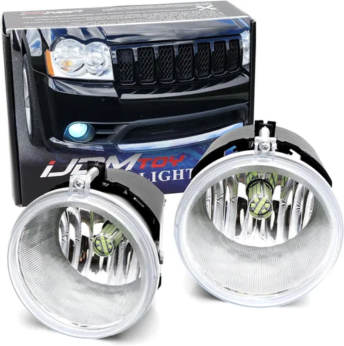 iJDMTOY Conjuntos de Luces Antiniebla de Lente Transparente Especificación OEM con Kit de Bombillas LED H10 Azul Hielo Super Brillantes de 69-SMD