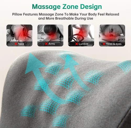 Miniatura 7 de Silla de oficina con reposacabezas, almohada para el cuello de espuma viscoelástica, soporte para el cuello, almohada de reposacabezas de apoyo