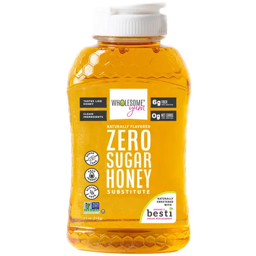 Wholesome Yum - Sustituto de miel sin azúcar (Keto) - Alternativa natural a la miel sin azúcar con fruta monje y alulosa - Cero carbohidratos netos,