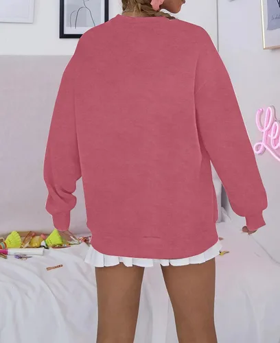 Miniatura 4 de LOTUCY Sudadera de manga larga con cuello redondo para mujer con estampado de letras de tía