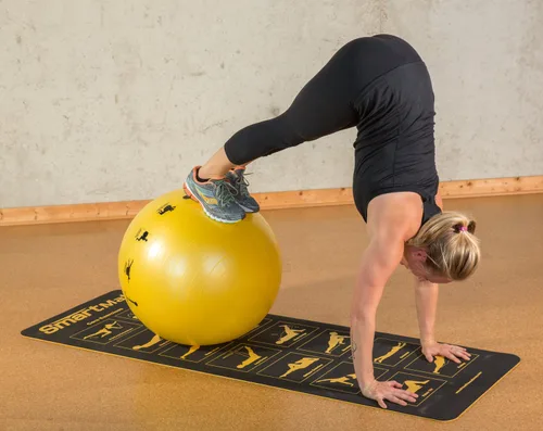 Miniatura 3 de Pelota de estabilidad autoguiada inteligente amarilla de 21.7 in, pelota de ejercicio para ejercicio, yoga, pilates, silla de pelota de oficina