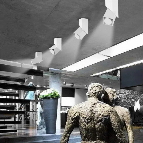Miniatura 7 de Foco de techo LED para interiores, lámpara de pared ajustable de 360°, focos artísticos de bricolaje, luz blanca fría de 12 W, luz blanca fría