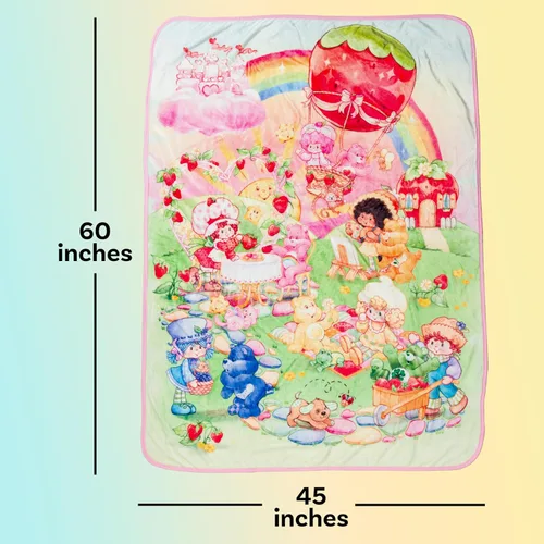 Miniatura 2 de Silver Buffalo Care Bears and Strawberry Shortcake - Manta de forro polar de 45 x 60 pulgadas, manta suave y acogedora, 250 GSM