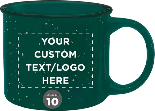 Miniatura 21 de DISCOUNT PROMOS Tazas de café personalizadas de cerámica para fogata, 13 onzas, juego de 10/50/100, paquete personalizado a granel, perfecto