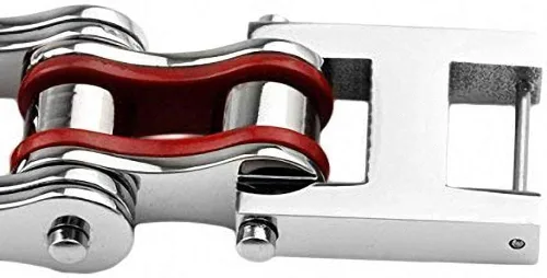 Miniatura 3 de Brazalete LEADCIN de acero inoxidable para hombre, diseño de cadena de bicicleta