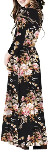 Miniatura 23 de 21KIDS Vestido largo floral de manga larga 3/4 con bolsillos para niñas de 6 a 12 años