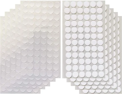 Vkey Puntos transparentes transparentes con gancho adhesivo y cintas adhesivas para monedas (0.6 in/216 pares)