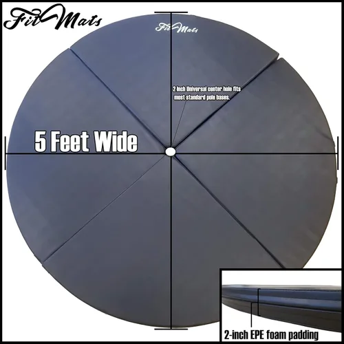 Miniatura 2 de Alfombrilla de seguridad de espuma EPE de 5 pies de ancho entrelazada, portátil, acolchado de choque. Cojín circular plegable para ejercicio y baile