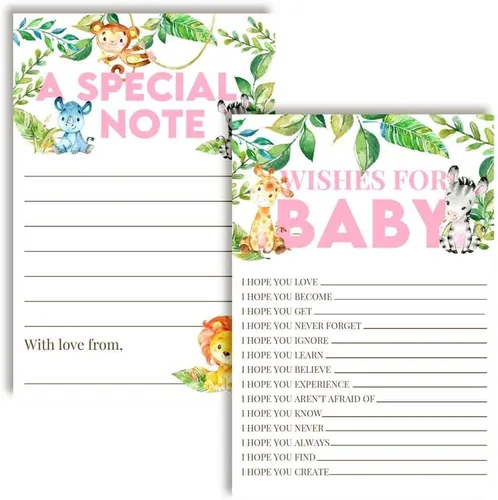 Miniatura 9 de Amanda Creation Tarjetas de deseos de bebé de vaca floral púrpura acuarela 20, 4 x 6 pulgadas, actividad divertida para baby showers, recuerdos