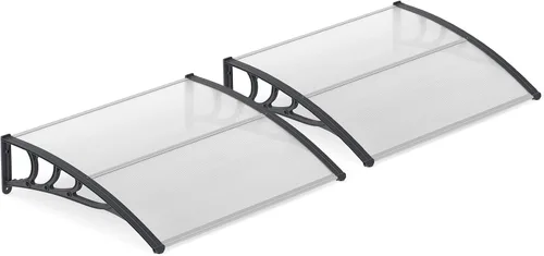 Miniatura 16 de Tangkula 2 Pack 30" x 39" Window Awning, Modern Polycarbonate Overhead Door Awning with Hollow Sheet for Rain Snow Sunlight Protection, UPF 50+