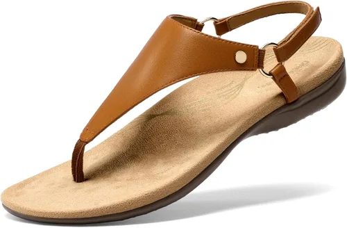 Miniatura 11 de DREAM PAIRS Sandalias planas para mujer, con soporte de arco, ortopédicas, cómodas, suaves, acolchadas, para verano, con correa en T