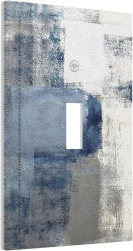 Miniatura 160 de Placa Decorativa de Pared Beige Boho de Mediados de Siglo Sol Abstracto 1-Gang Retro Años 70 Arte Geométrico Moderno con Arco Eléctrico Interruptor