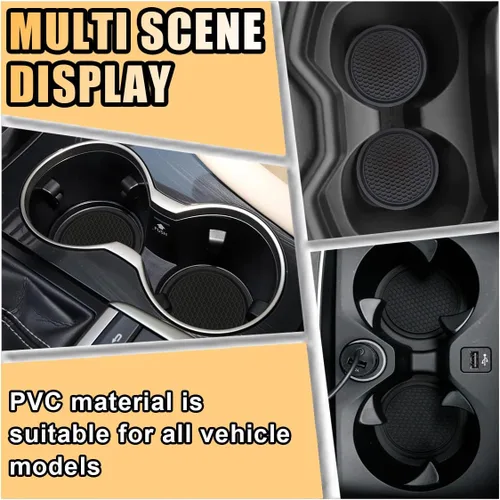 Miniatura 6 de 4 piezas posavasos para portavasos de automóvil, 2.7 pulgadas posavasos de panal de abeja antideslizante para automóvil, posavasos de auto integrado