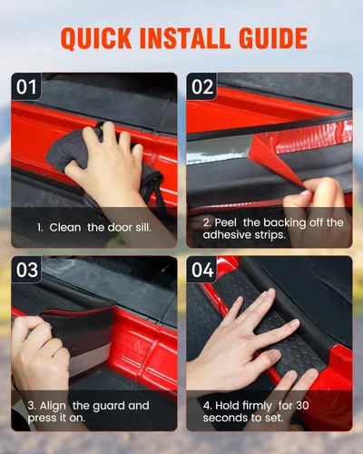 Miniatura 6 de Kit de protectores de umbral SUPAREE para JL Wrangler con logotipo 1941, protectores de entrada de puerta de goma negra para Jeep JLU JT 4 puertas