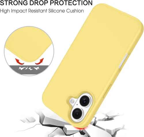 Miniatura 397 de GUAGUA Funda compatible con iPhone 17 Pro Max de 6.9 pulgadas, silicona líquida, goma de gel suave, delgada, forro de microfibra delgada