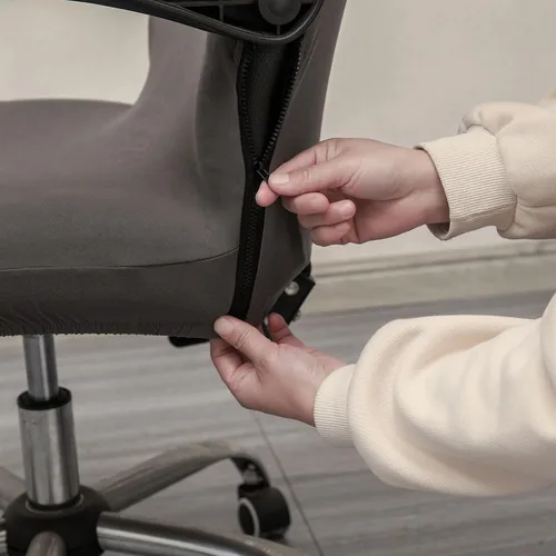 Miniatura 6 de Melaluxe - Funda elástica universal para silla de oficina, funda para silla de escritorio de computadora (tamaño: L) - Gris oscuro