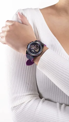 Miniatura 7 de GUESS US - Reloj multifunción de cuero para mujer Arco iris