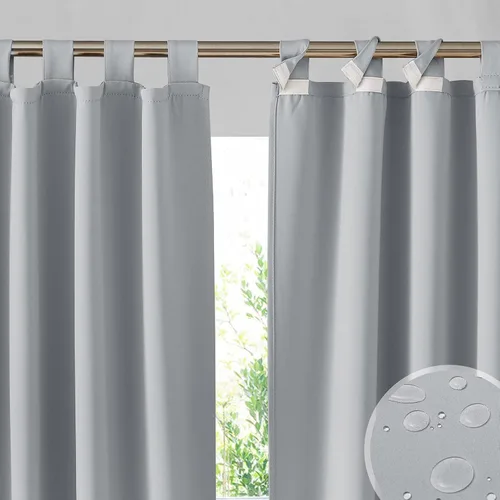 Miniatura 33 de RYB HOME Cortinas para Exteriores para Patio - 2 Paneles Cortinas para Exteriores Desmontables con Parte Superior Adhesiva Impermeables Opacas