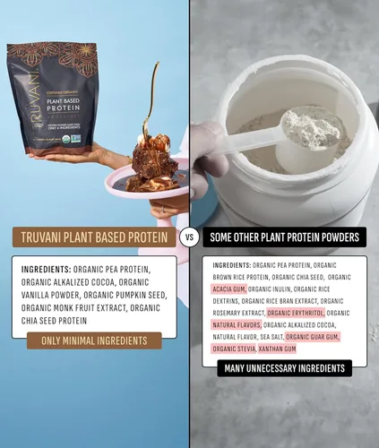 Miniatura 5 de TRUVANI – Polvo de proteína a base de plantas – Proteína orgánica certificada USDA en polvo, vegano, sin OMG, sin gluten