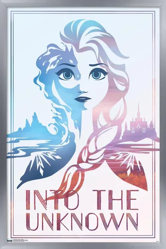Miniatura 10 de Trends International Disney Frozen 2 - Póster de pared con texto en inglés "Into the Unknown", 14.725 x 22.375 pulgadas, versión enmarcada de madera
