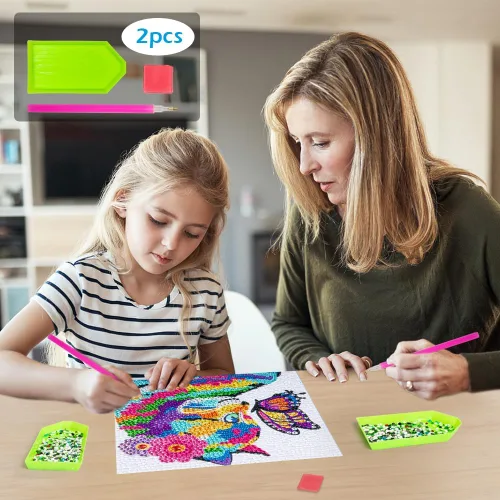 Miniatura 2 de QEUOYSS Kit de arte de diamantes para niños con marco de madera, arte y manualidades para niños de 6 a 8 a 10 a 12 años, fácil de hacer tú mismo