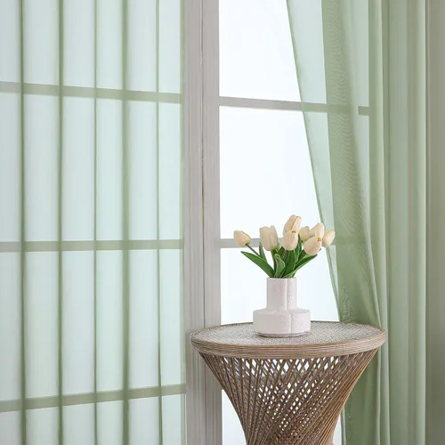 Miniatura 50 de OVZME Cortinas traslúcidas, ligeras, suaves, para estudio, sala de estar y dormitorio, juego de 2 paneles, 42 pulgadas de ancho x 84 pulgadas