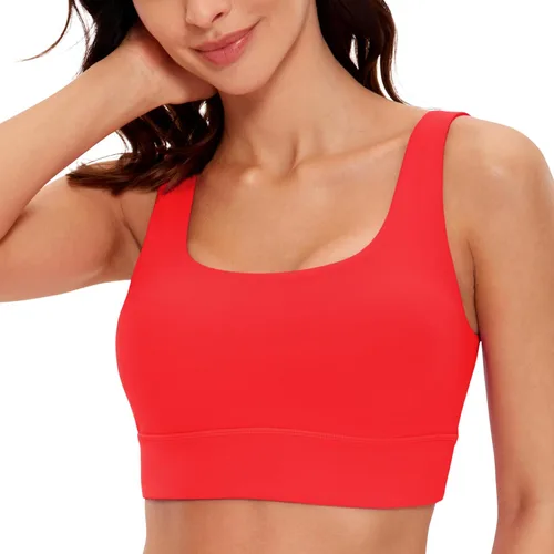 Miniatura 94 de CRZ YOGA Butterluxe - Brasier deportivo con espalda en U para mujer, cuello redondo, acolchado, de bajo impacto, para yoga, entrenamiento