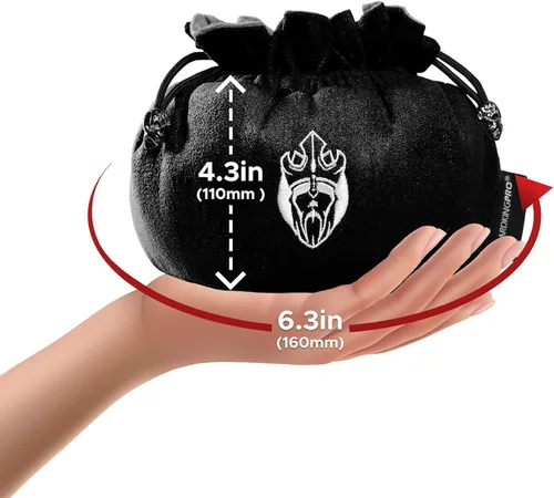 Miniatura 3 de CardKingPro Bolsas para Dados Inmensos con Bolsillos - Negro - Capacidad para más de 150 Dados - Ideal para Acaparadores de Dados [Diseño Patentado]